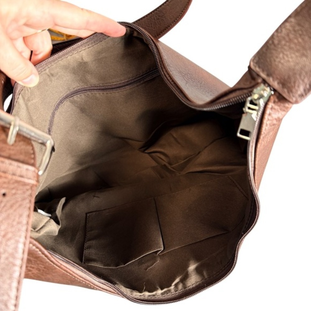 Tik Tok Shop Perfect Slouchy Purse Brown Crossbody Bag Adjustable‎ Faux Leather - Picture 5 of 11